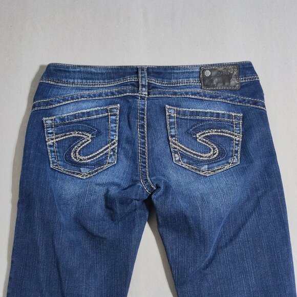 Silver Jeans Tuesday 16 1/2 low-rise slim bootcut women's sz W28/L33 indigo blue - Picture 4 of 16